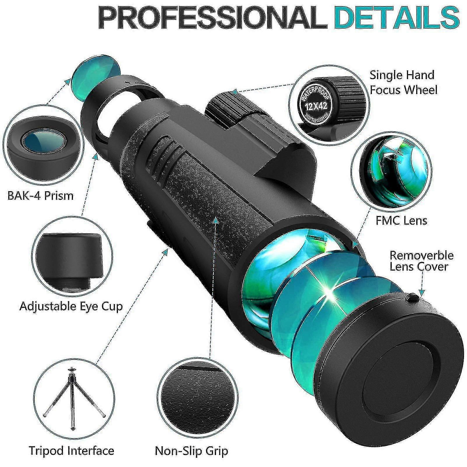 Starry Sky Monocular Telescope, 10x42 High Definition Telescope
