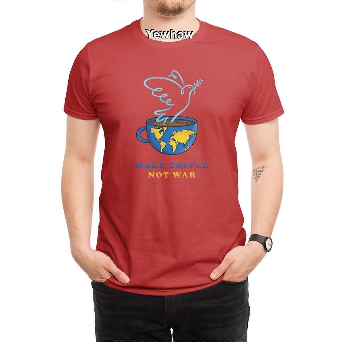 Make coffee not war T-Shirt dove world map peace slogan
