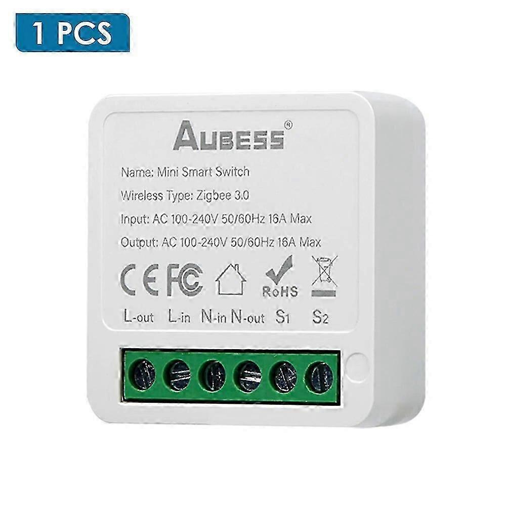 Tuya 16A MINI Zigbee Smart Switch with 2-Way Control and Timer, Compatible with Alexa and Google Home