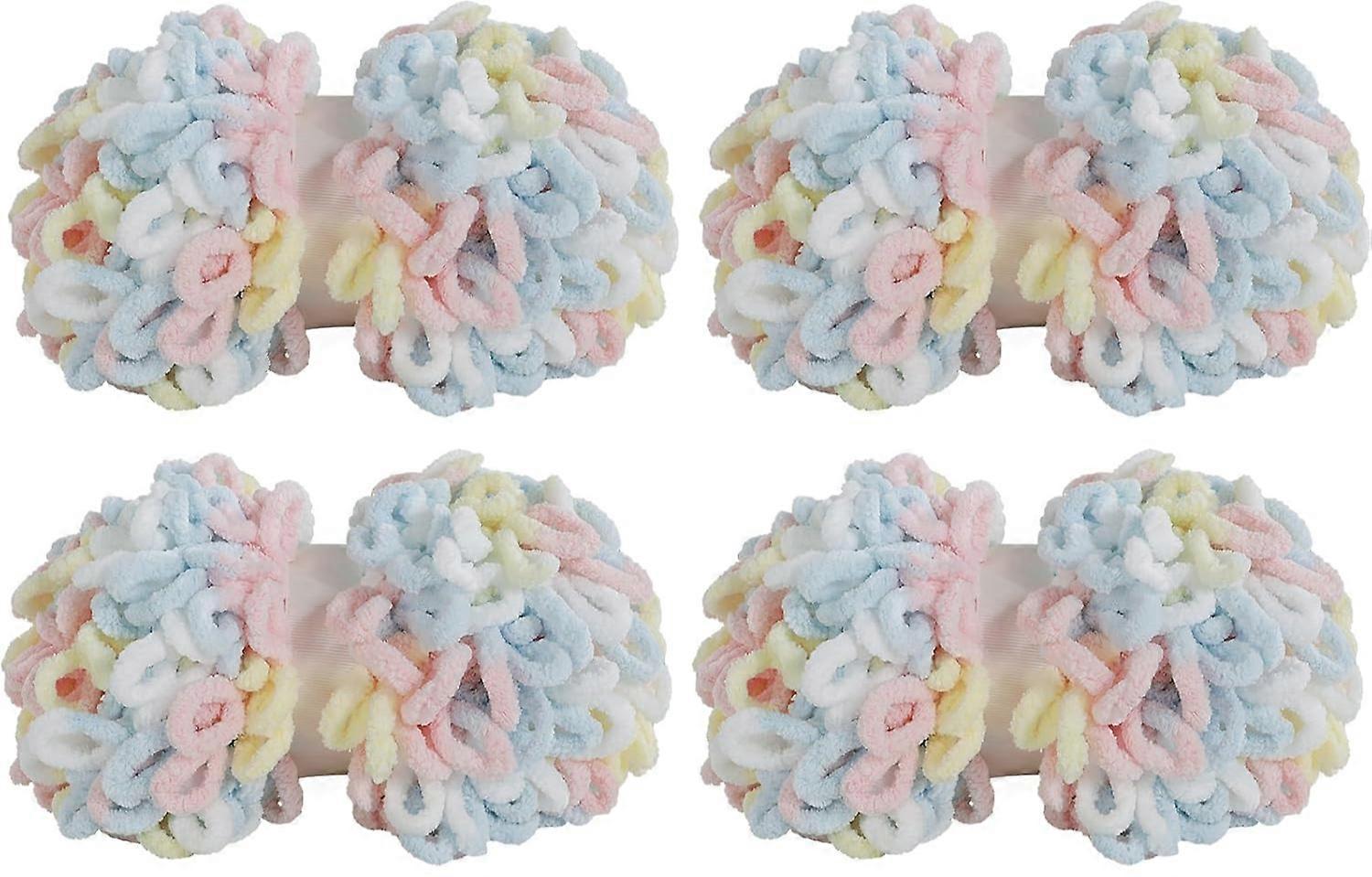 100g 9m 2pack Bulky Loop Yarn for Finger Knitting Soft,Off The Hook Loop Yarn,No-Needle Craft Chenille Yarn for Crocheting, Hand-Knitting Yarn