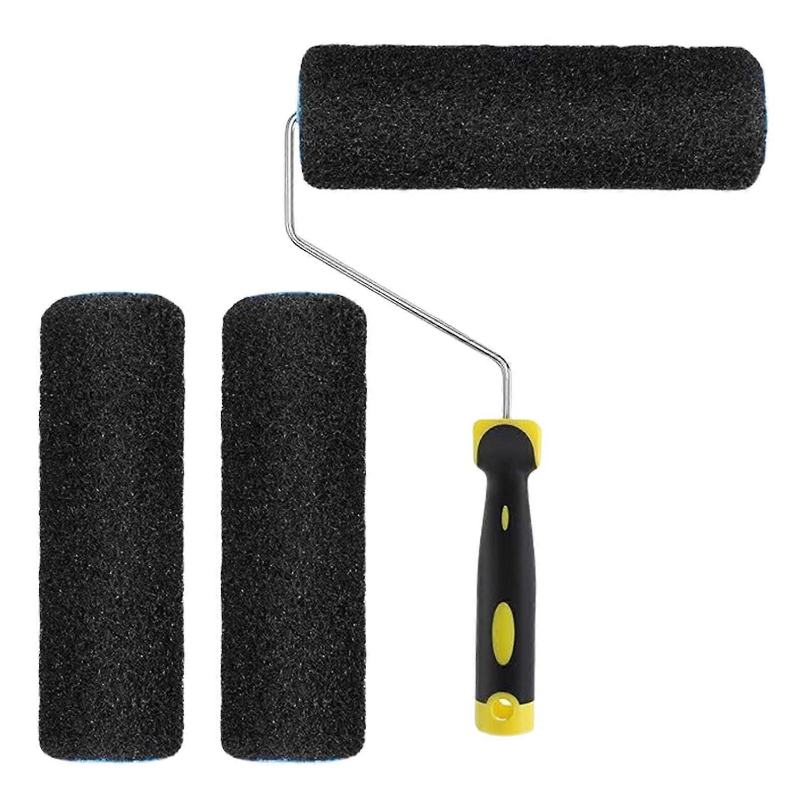 Pack of 3 Multipurpose Drywall Compound Rollers With Frame Designs for Easy and Effective Wall Coating Daily Use Multicolor