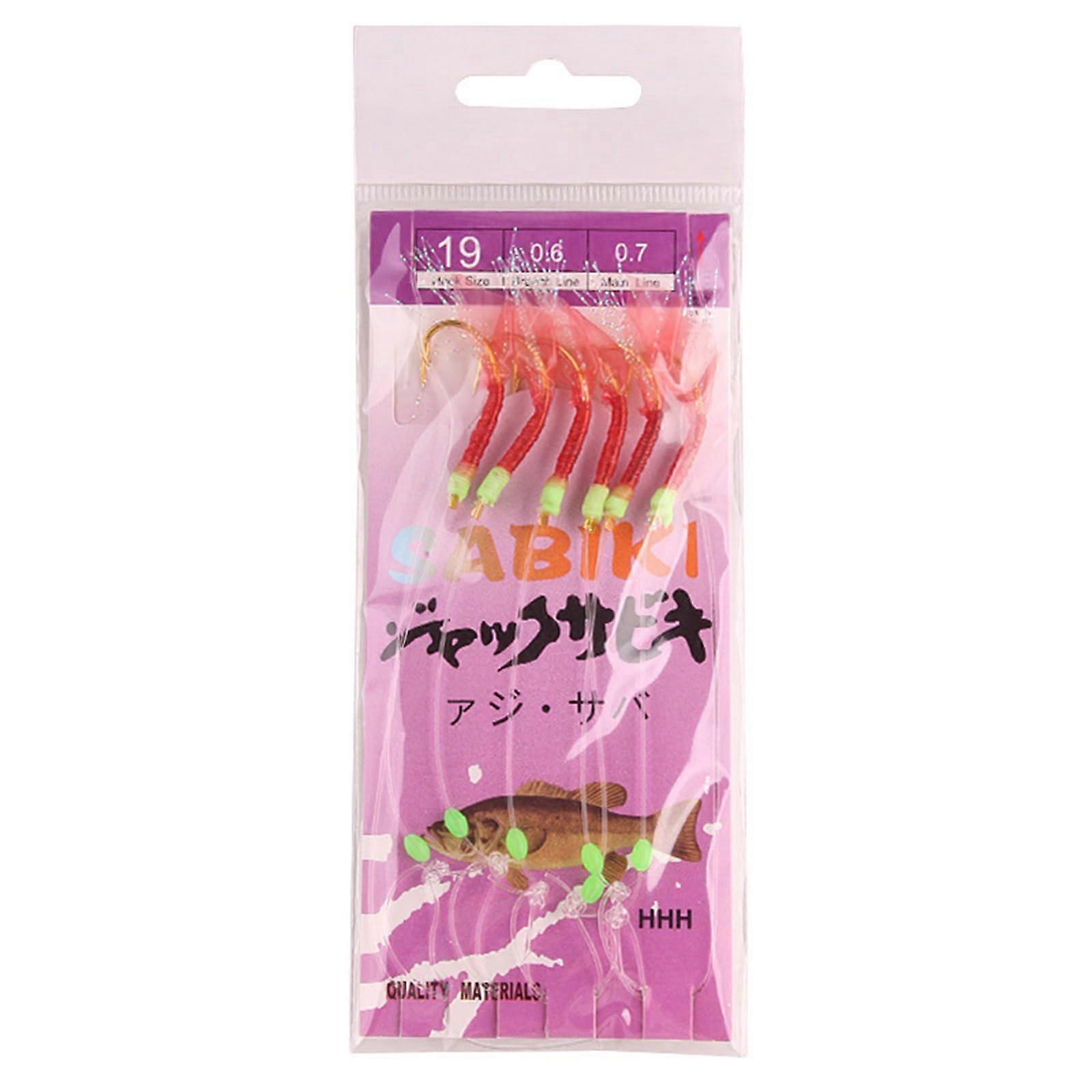 Bean String Hook  6Pcs Artificial Fishing Lures, Tied Hook, Sea and Freshwater Style19