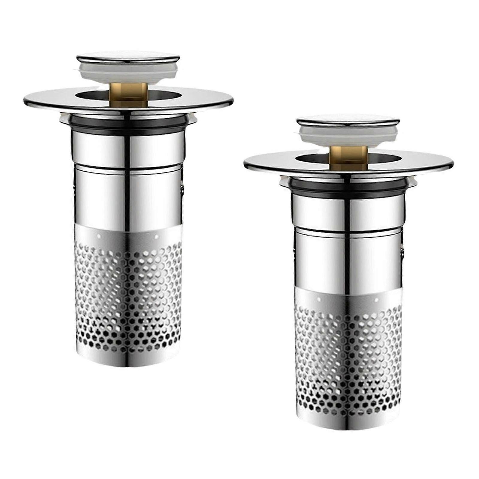 2Pcs Sturdy Bathtubs Drain Stoppers Bounces Designs Efficient Drain Collector Without Clog Filters With 1.3 1.6Inch Multicolor