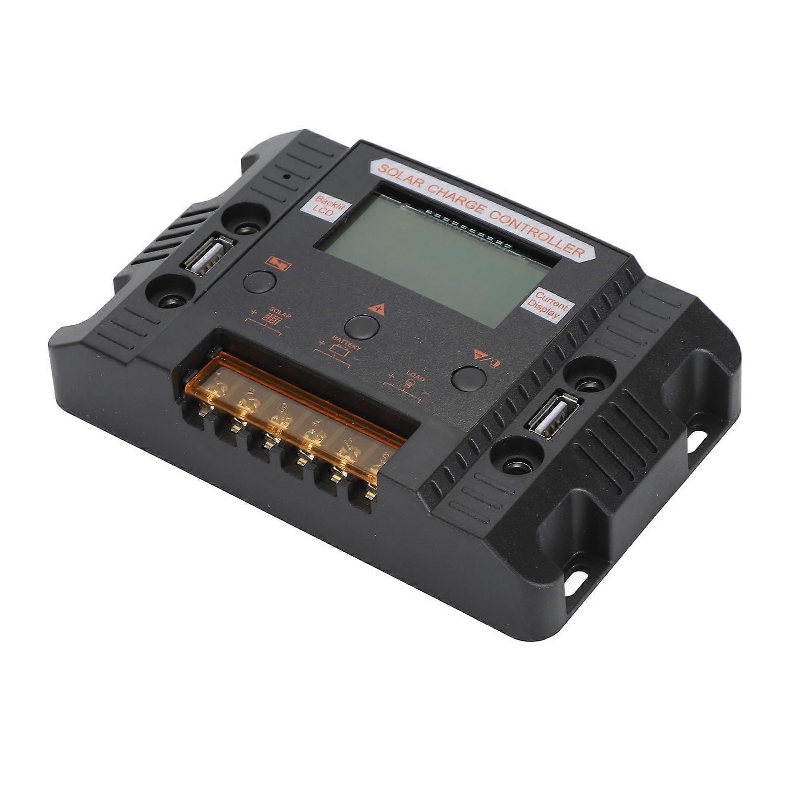Solar Panel Charge Controller 12V 24V 30A Solar Panel Battery Regulator with LCD Backlit Display