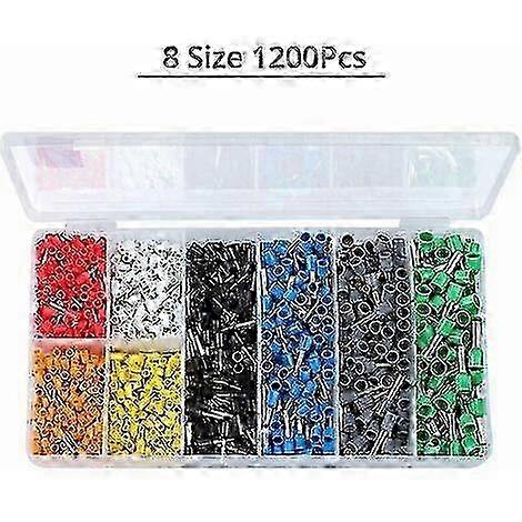 1200 PCS Ferrules (0.5-10mm) Crimp Connector for VFENG Wire Ferrules Terminal Line Connector Ferrules Set with Case