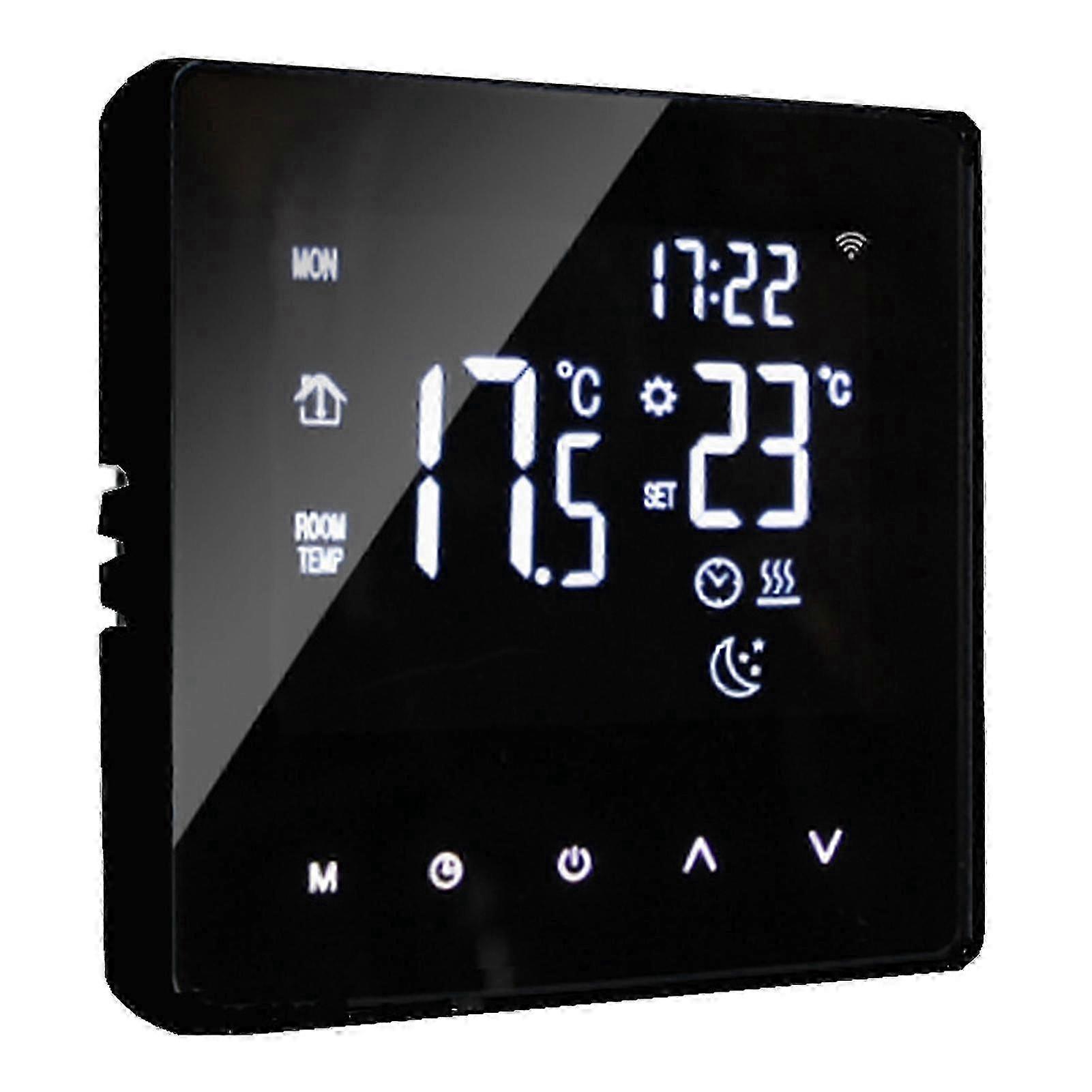 Smart Thermostat 7 Day Programmable Large LCD Display Touchscreen APP Control High Accuracy Temperature Adjustment ABS Floor Heating W