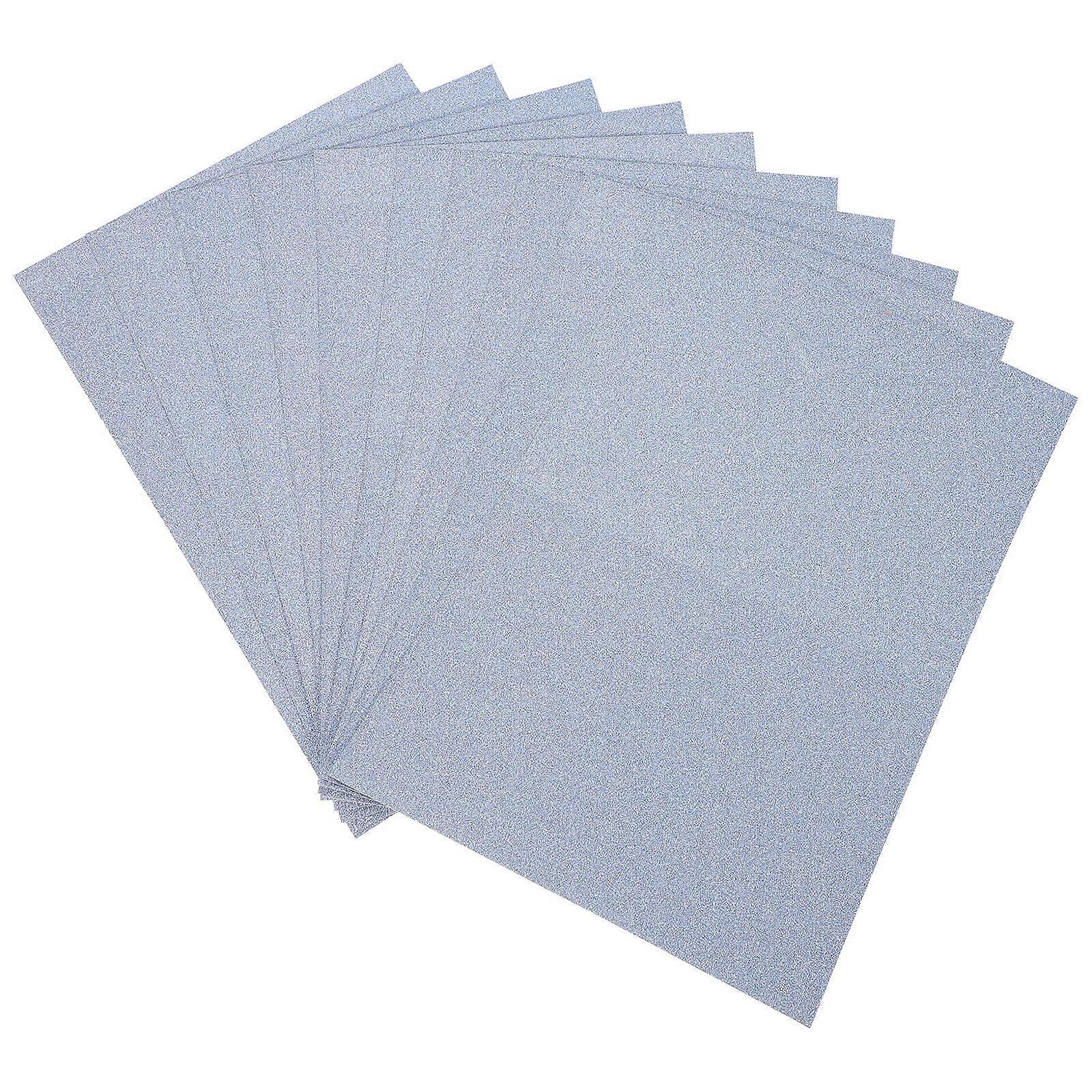 10pcs A4 Sheets Glitter Cardstock Making Diy Material Sparkling Craftwork Scrapbooking (Sky Blue)