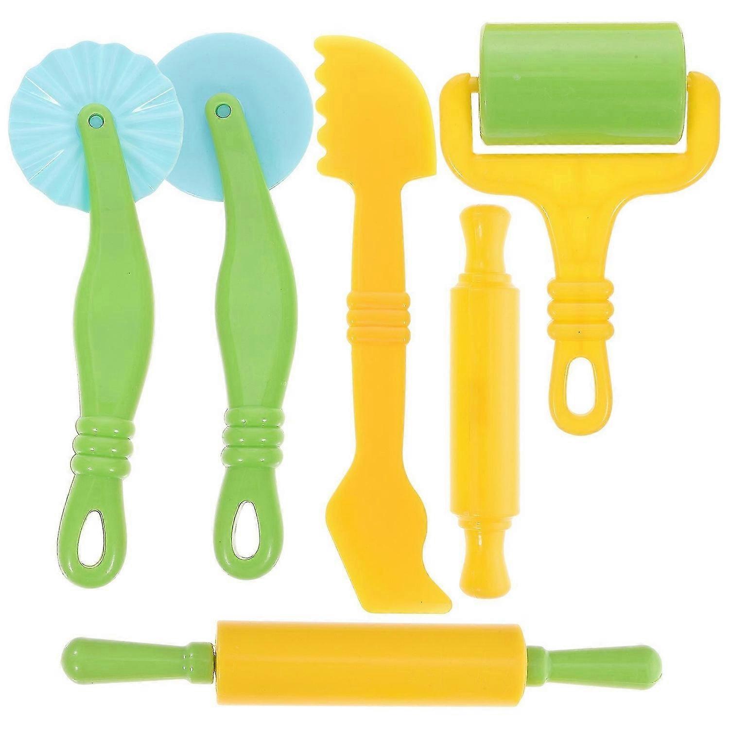 Childrens Construction Tool Clay Modeling Tools Kit Daycare Kids Diy Design Round Square NonToxic Plastic 1Set