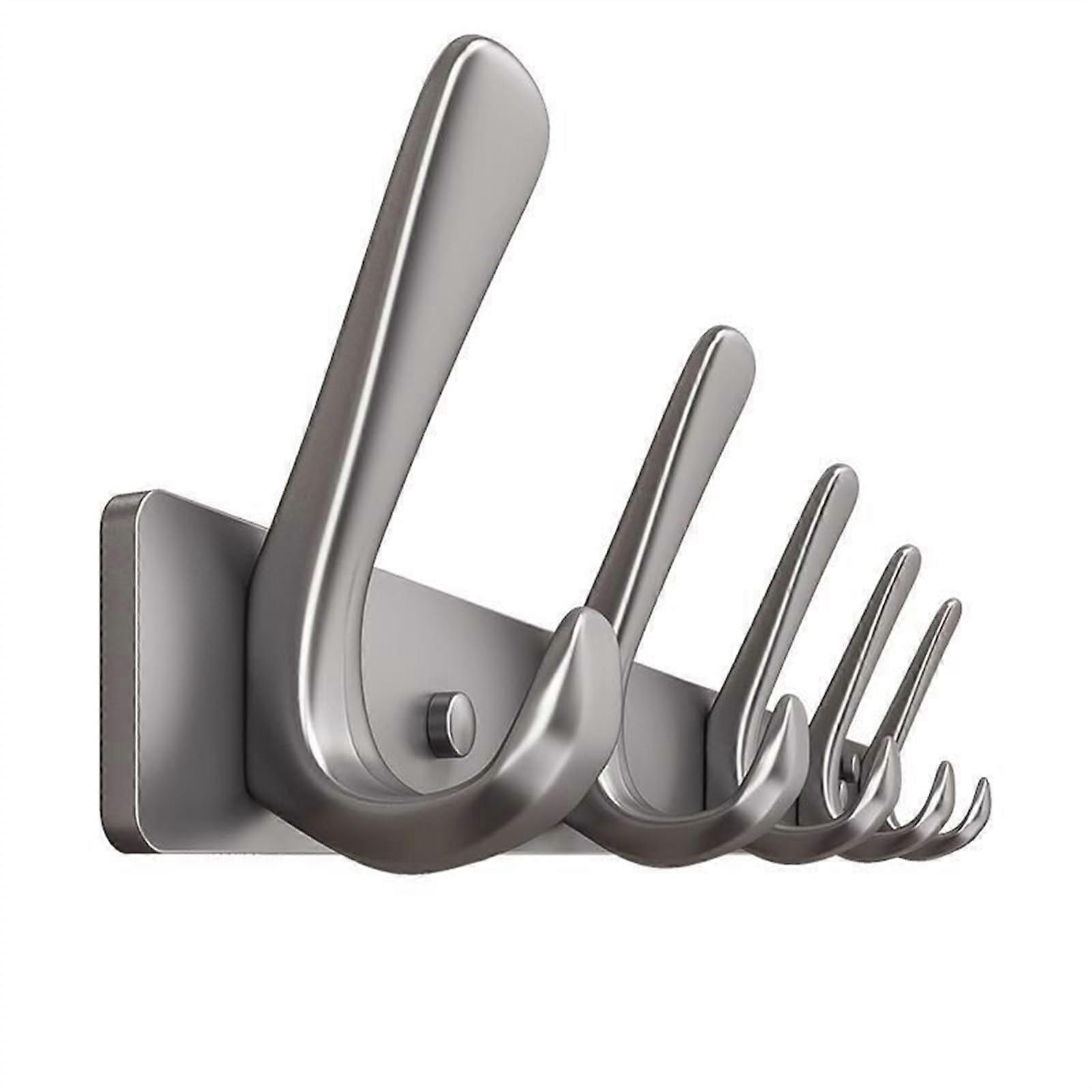 Entryway Coat Rack Wall Mount With 5 Double Hooks Heavy Duty Aluminium Rustic Coat Hooks For Clothes Purse Towel