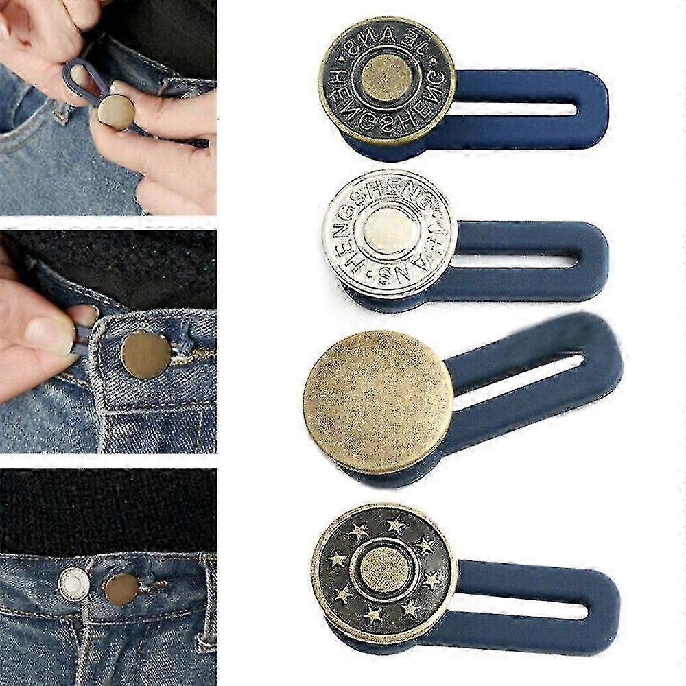 Adjustable Trousers Jeans Retractable Button Buckle Waist Extender