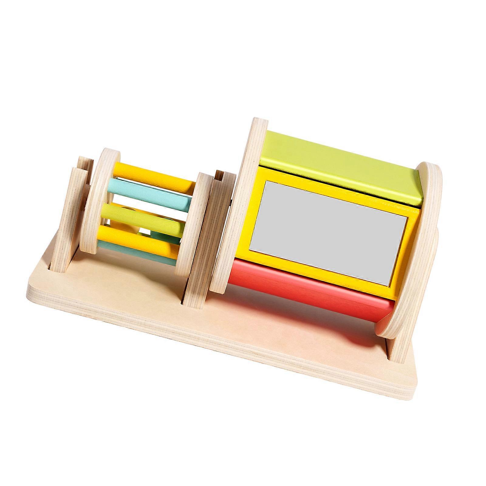 Wood Sensory Rolling Drum Toy For Toddler Color Cognition Concentration Training Safe Fine Motor Skill Educational Toy Multicolor