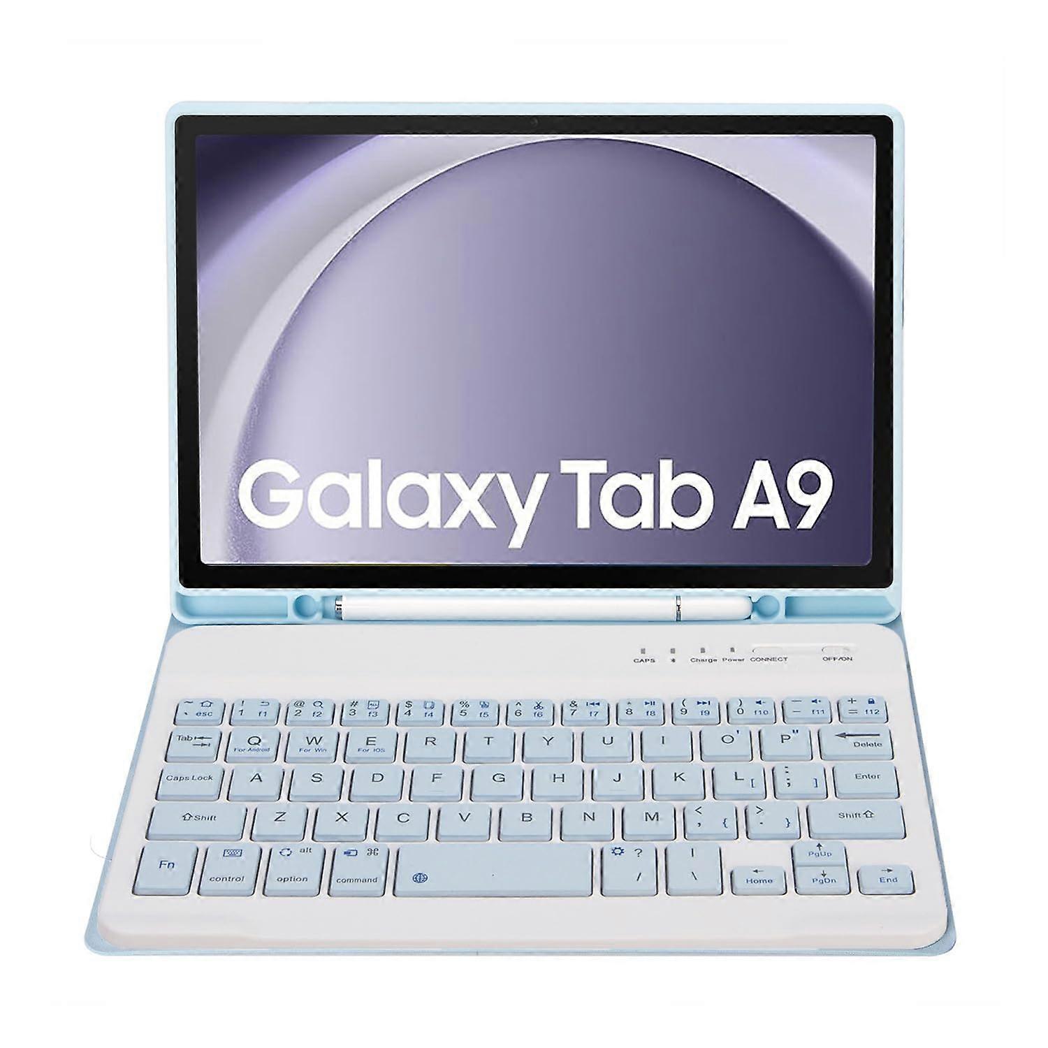 8.7 Keyboard Case with Detachable Wireless Magnetic Cover, Blue for Galaxy Tab A9
