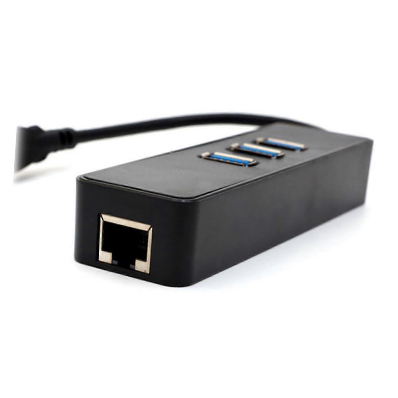 USB Hub with Gigabit Ethernet Adapter for Laptop and Desktop, Driver Required Support
