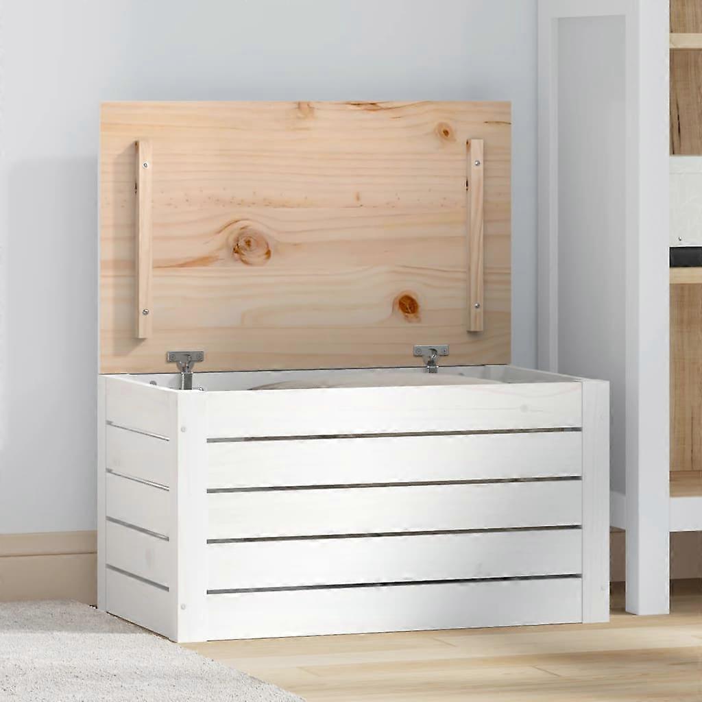 Chest White 59.5x36.5x33 cm Solid Pine Wood