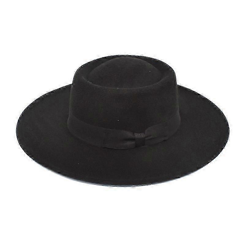 Kvinder Uld Flad Fedora Hat Panama Jazz Hat