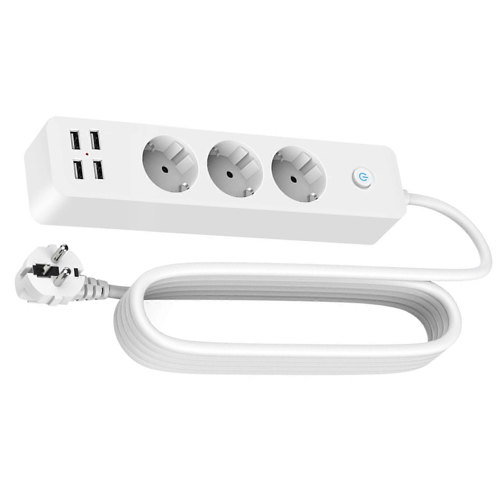 2200W Power Strips With 4 USB Charging Port Multiple Electric Outlet Extension Socket for Efficient Device Charging Multicolor
