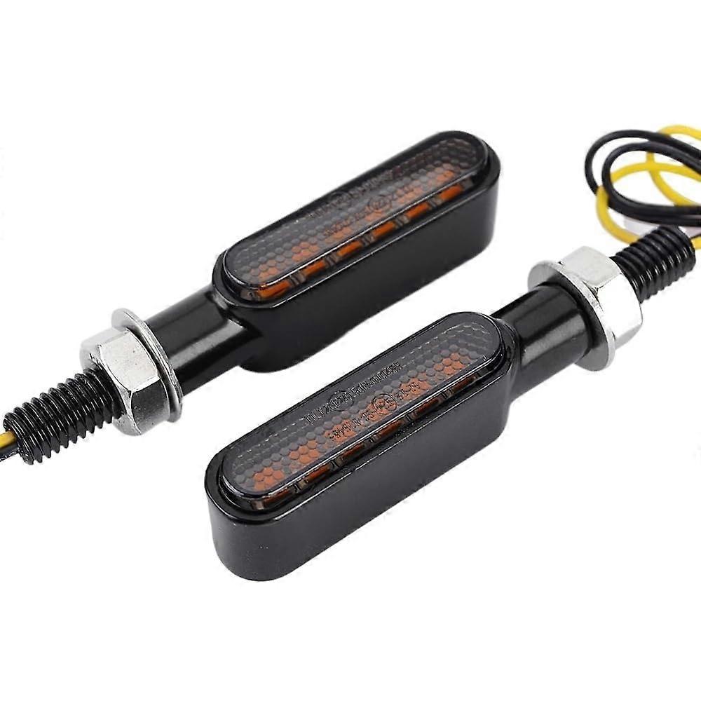 Motorcycle Turn Signal Indicators Sequential LED Blinkers Amber Light M8 Flexible Lamp