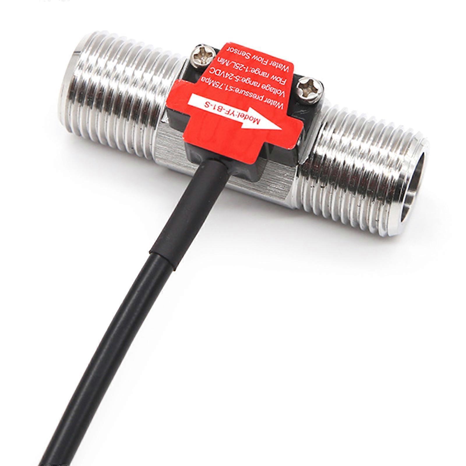 DN15 Water Flow Meter External Thread Water Sensor Liquid Flowmeter Stainless Water Fluidmeter for Water Heater Multicolor