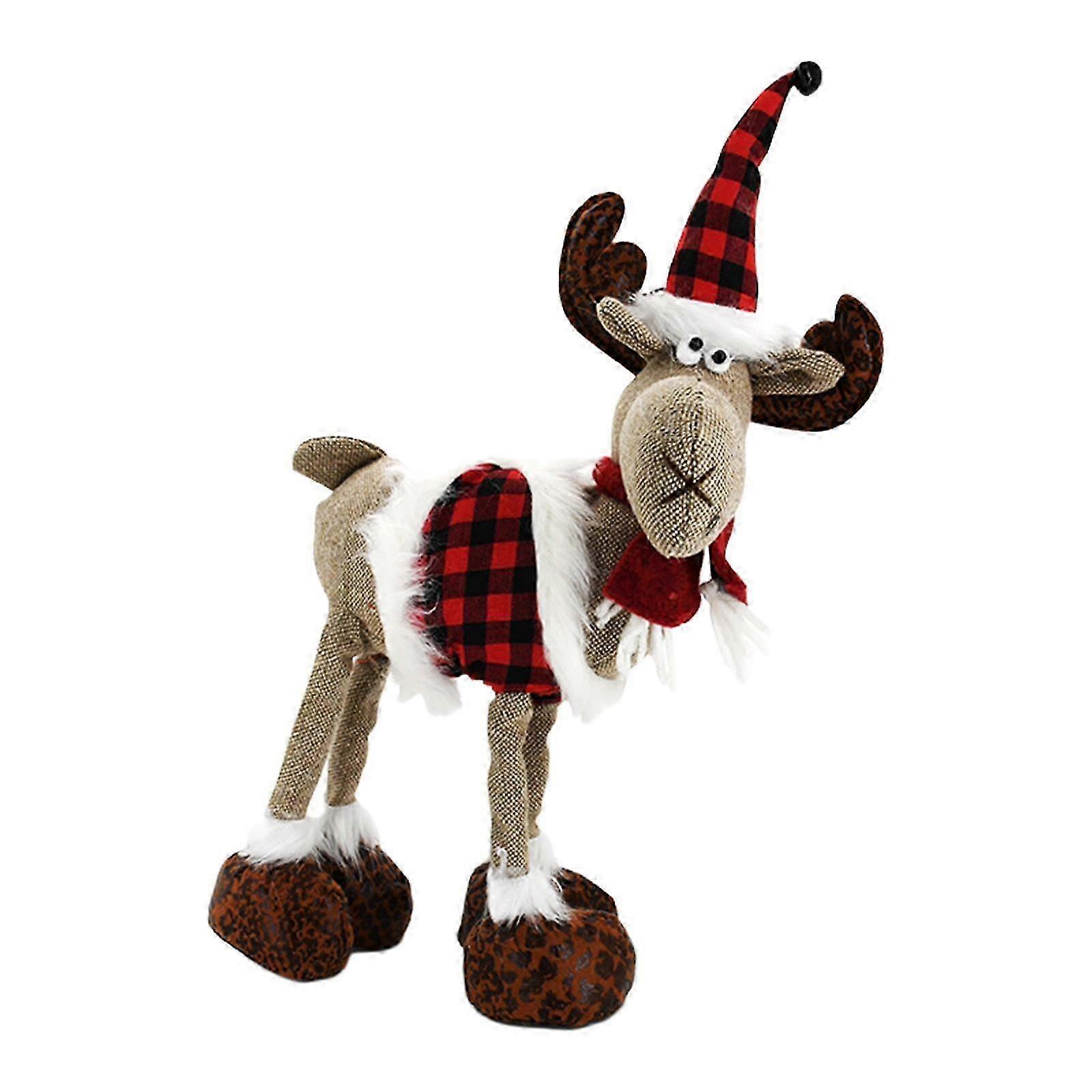 Christmas Figurine Elk for Tree Decor - Soft Standing Plush