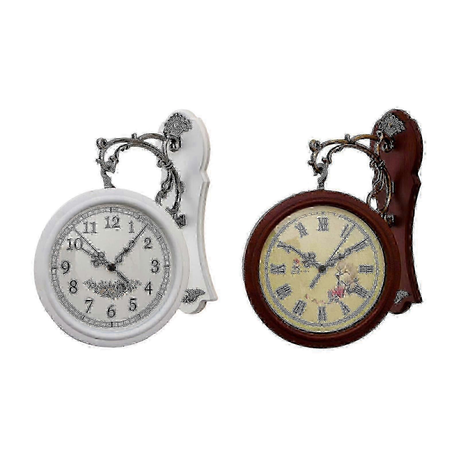 Double Sided Wall Clock Study Living Room Indoor Outdoor Station Clock