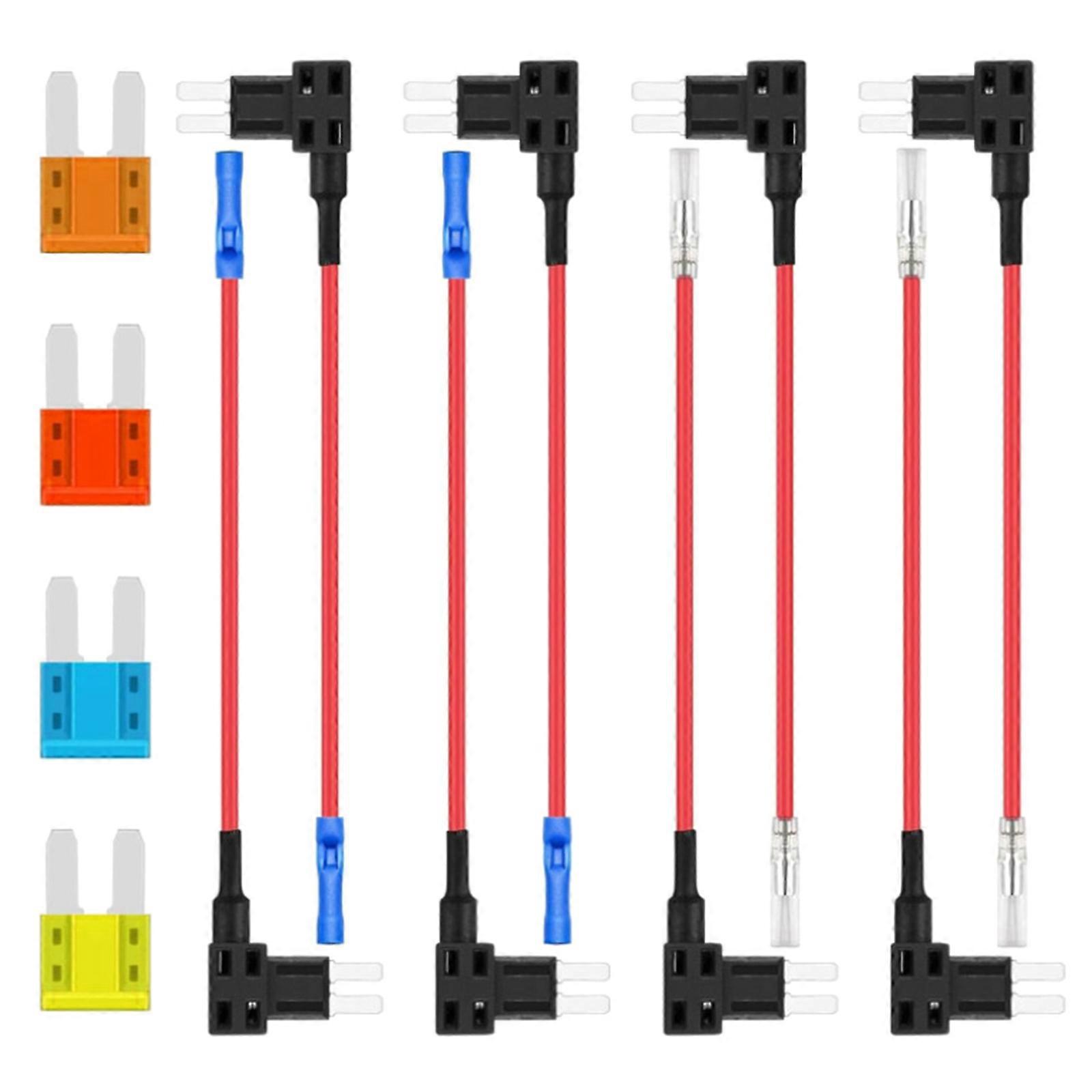 Standard Blade Fuses Adapters Assortment Kits with Puller for Car Motorcycles and Marine Applications Easy Installation Multicolor
