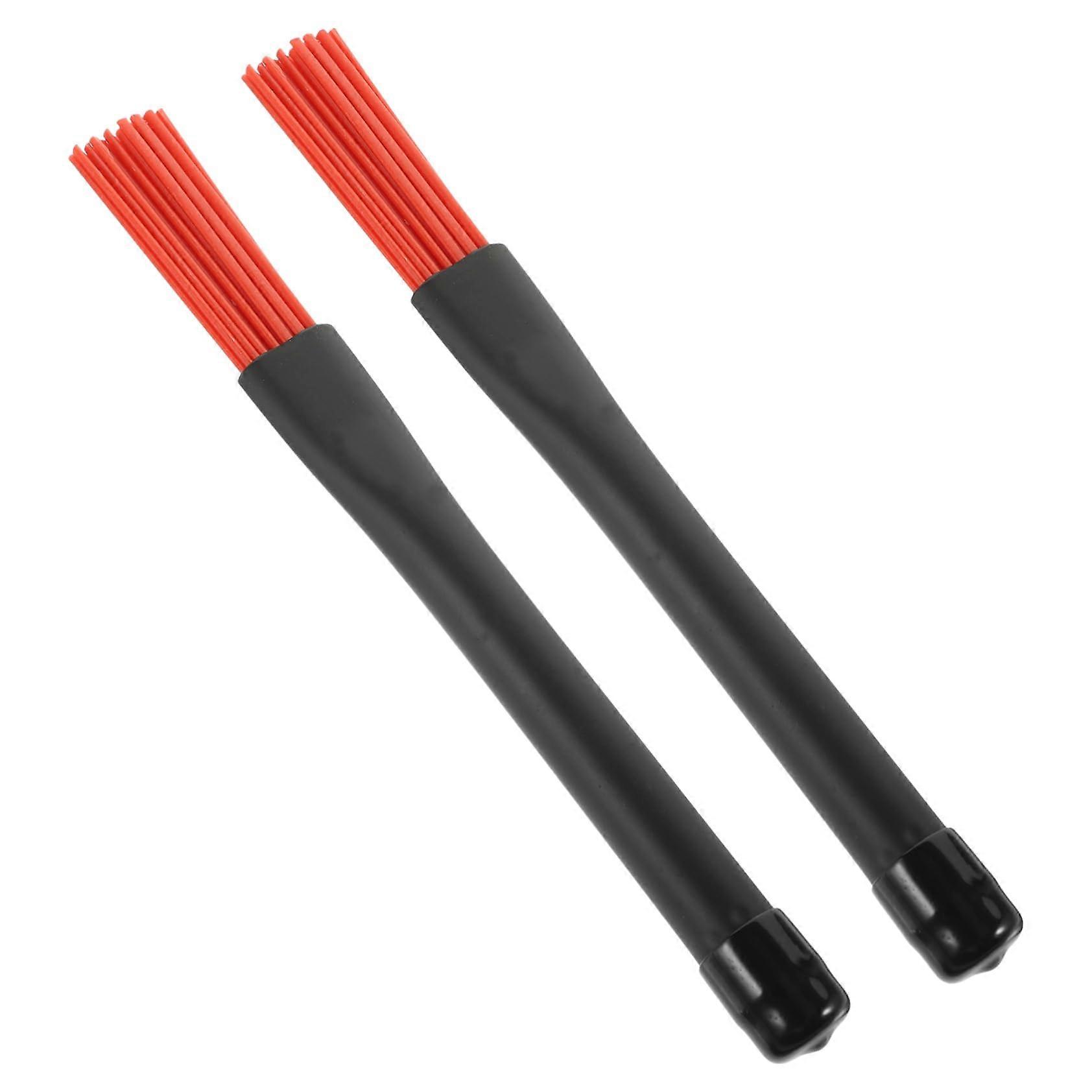 Drum Brushes Set of 2 Retractable Wire Jazz Drum Sticks Non Slip Handle for Beginner Percussion