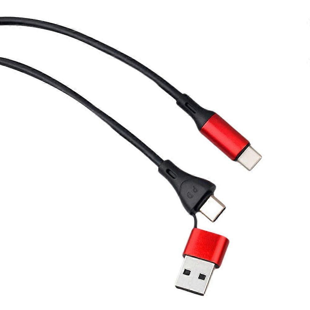 Double-head Type-c Data Cable USB Charger Cord 2 in 1 Charging Cable Fast Charging USB to Type-C 60W Charge Portable USB Cable