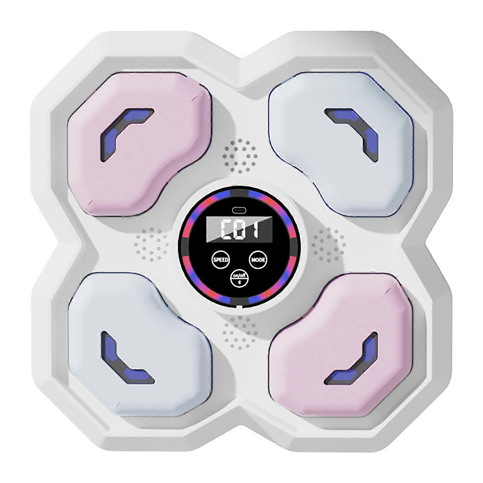 Poinçonneuse rechargeable avec lumière LED, machine de boxe musicale pour enfants Machine de boxe murale avec gant blanc