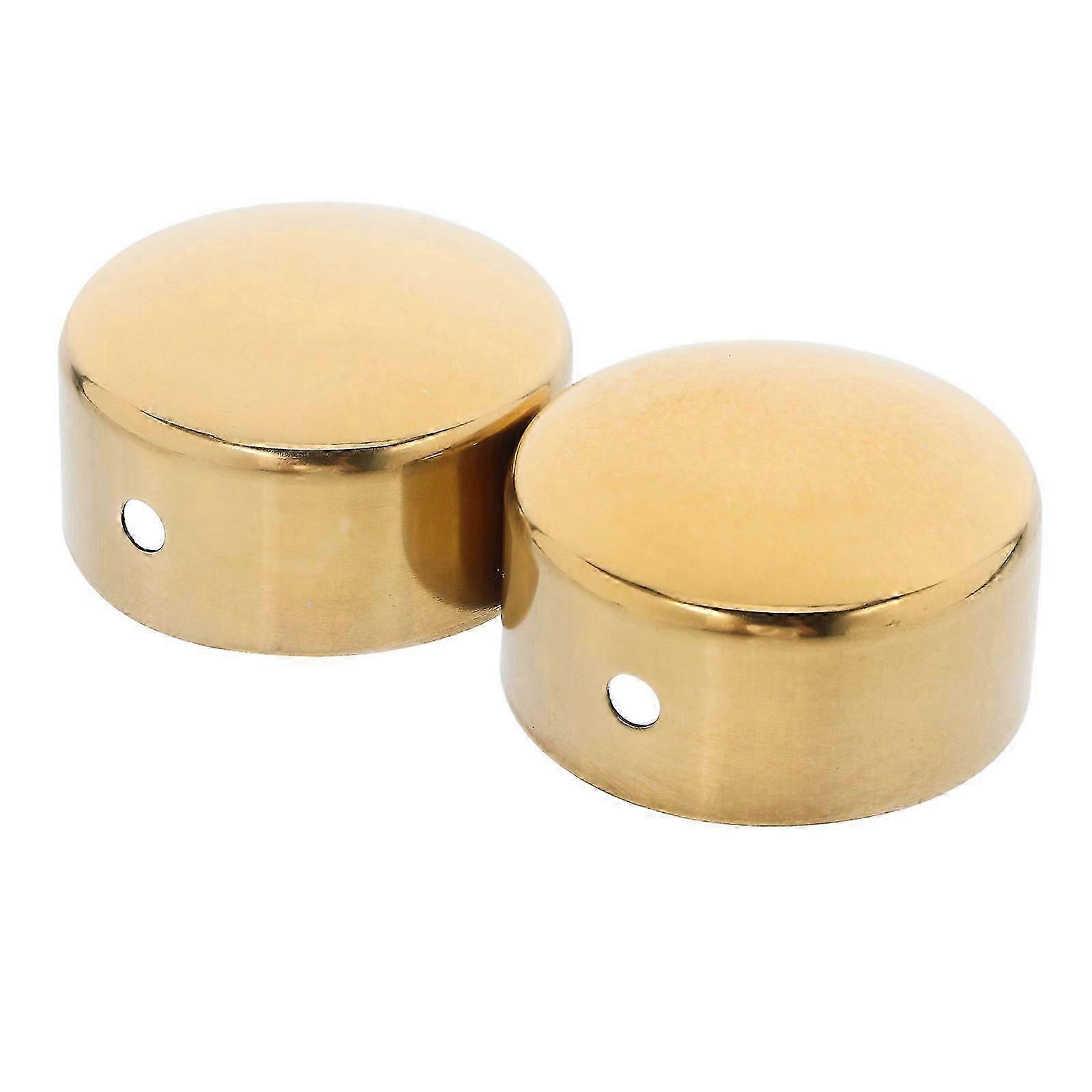 Polished Stainless Steel Round End Caps for Handrails - Easy Installation 2pc