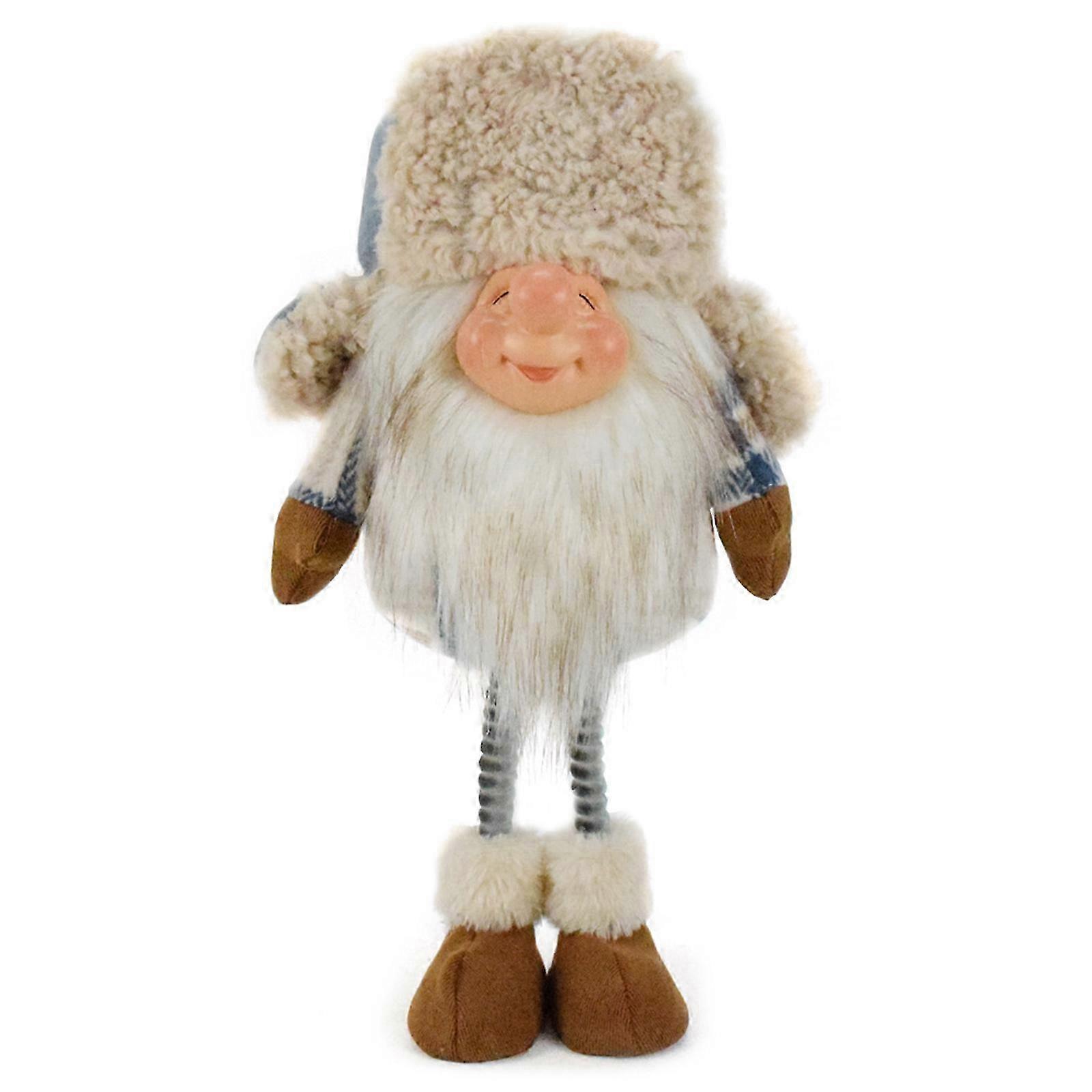Plush Christmas dwarf with trapper hat for party decor and festive ornament