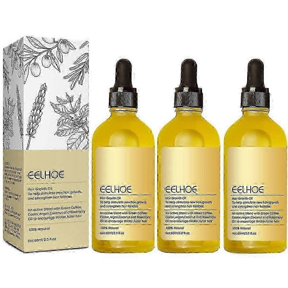 3x髪の成長損失治療のための髪のエッセンシャルオイルは、薄毛保湿剤を助けます