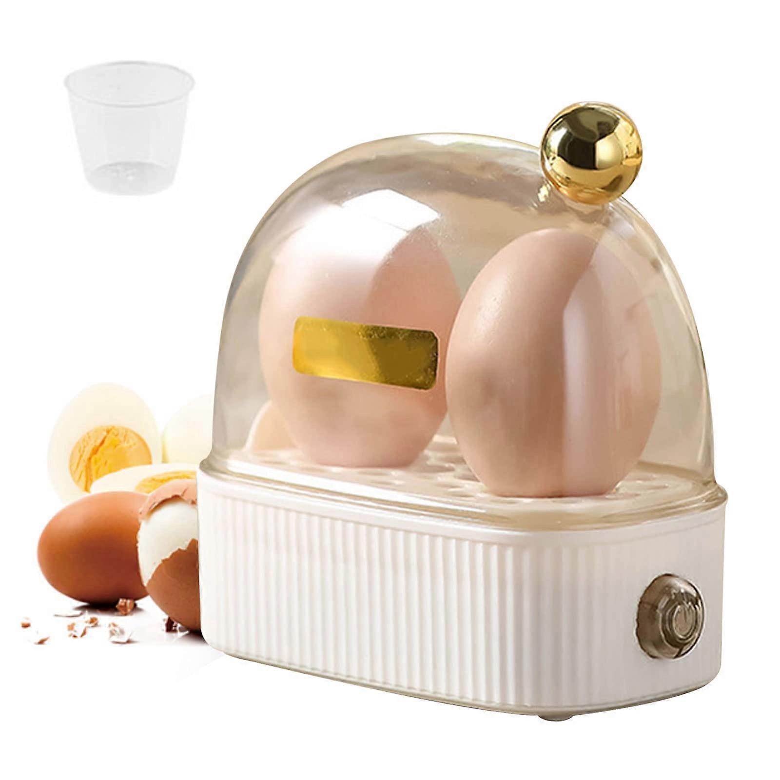 Electric Egg Cooker for 2 Eggs, Fast MultiFunction Egg Boiler with Adjustable Doneness Control, White