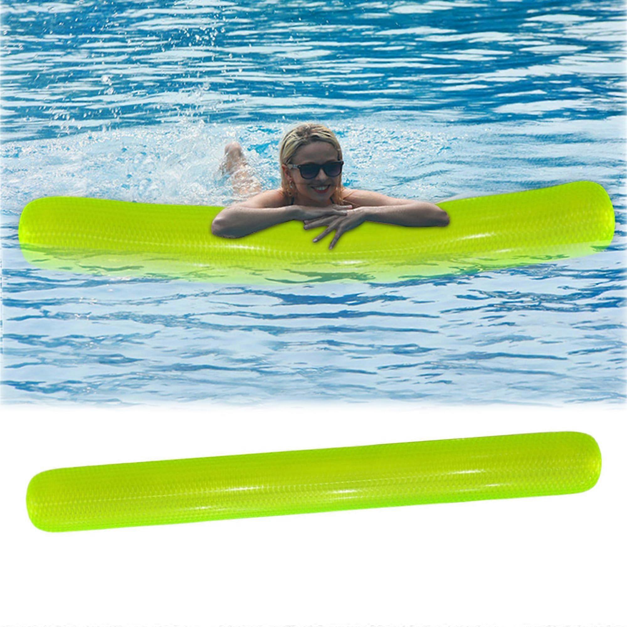 Inflatable Pool Noodle for Adults with Bright Safety Colors and Quick Inflation Valve, Green
