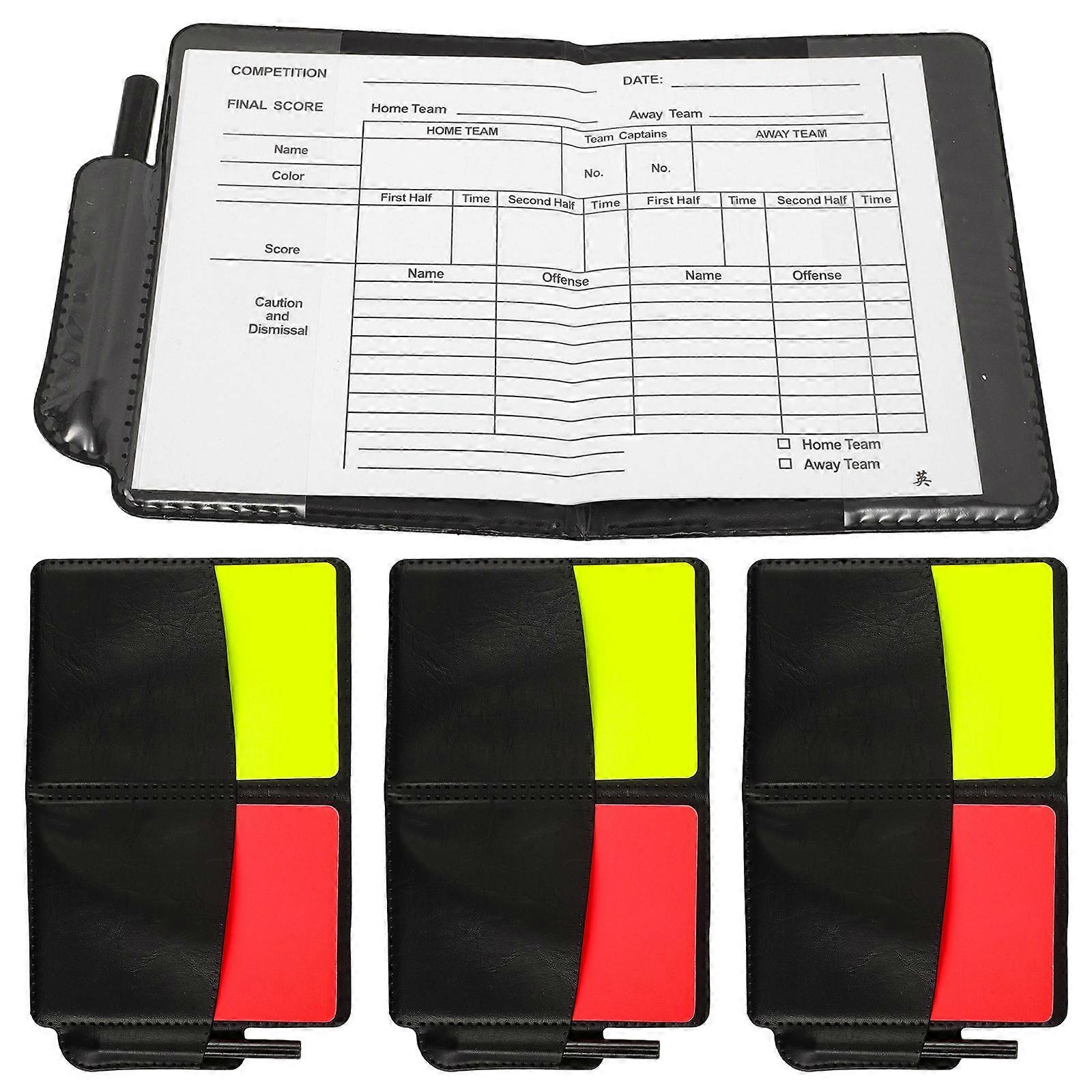 Soccer Referee Kit with Red and Yellow Warning Cards for Training 4Sets