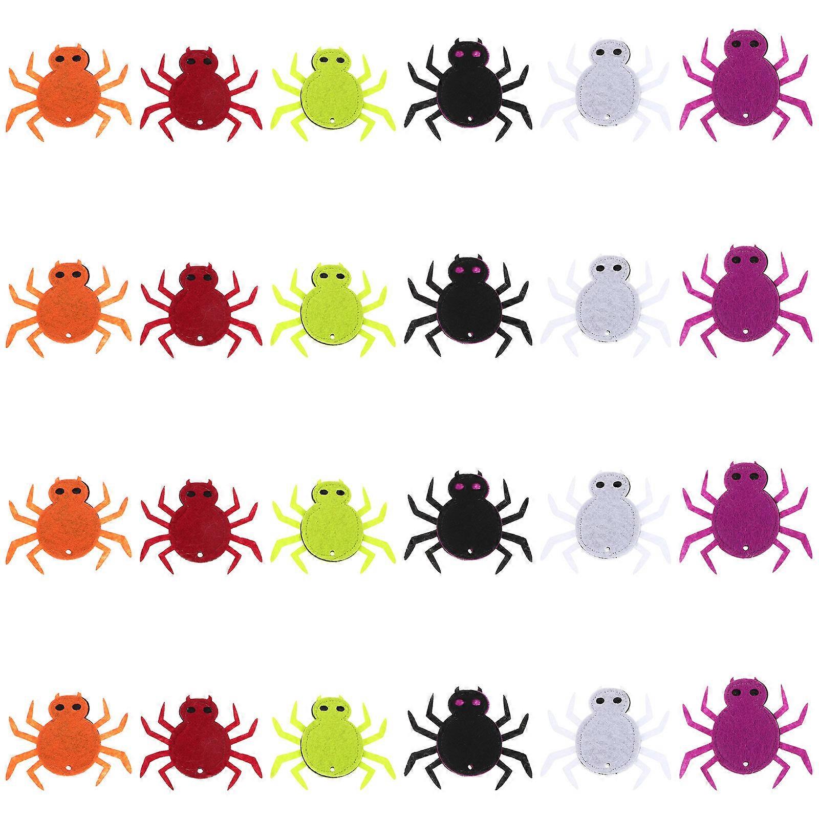 Spider Felt Patch Set for Halloween Decorations DIY 24Pcs Accessories