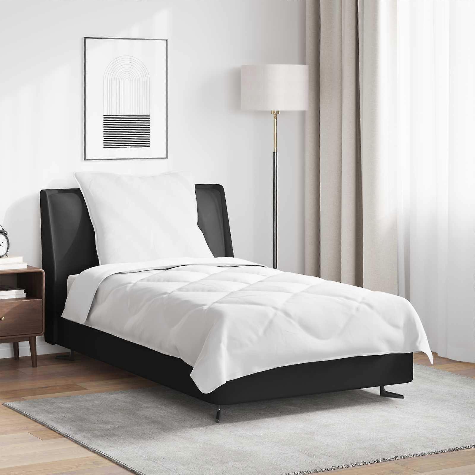 Bettdecke mit Kissen 2 pcs Weiß Mikrofaser