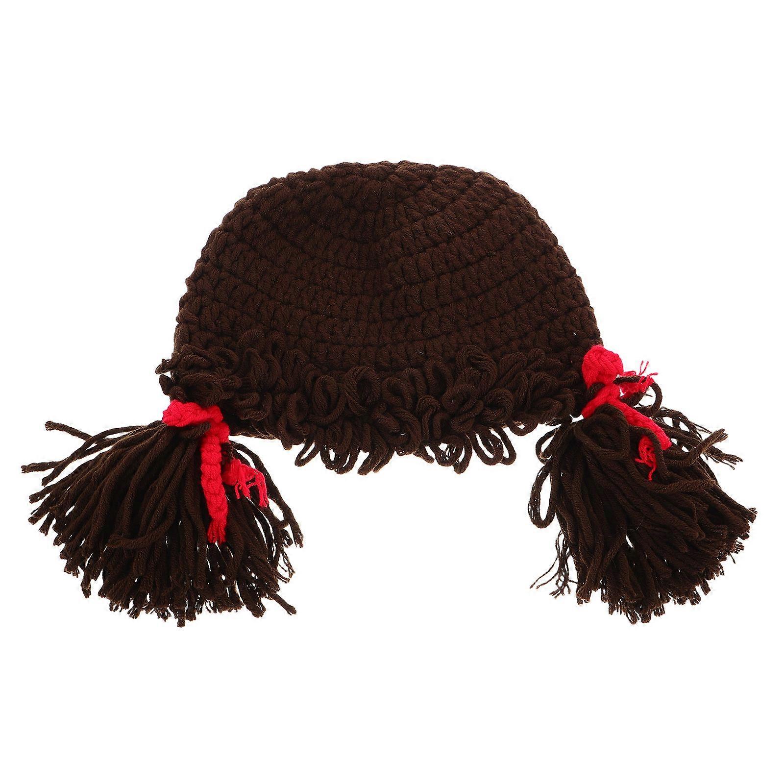 Charming Girls Winter Beanie Hat With Funny Pigtails Suitable For Kids Spring And Autumn Functions Multi Comfortable Fit 1Piece