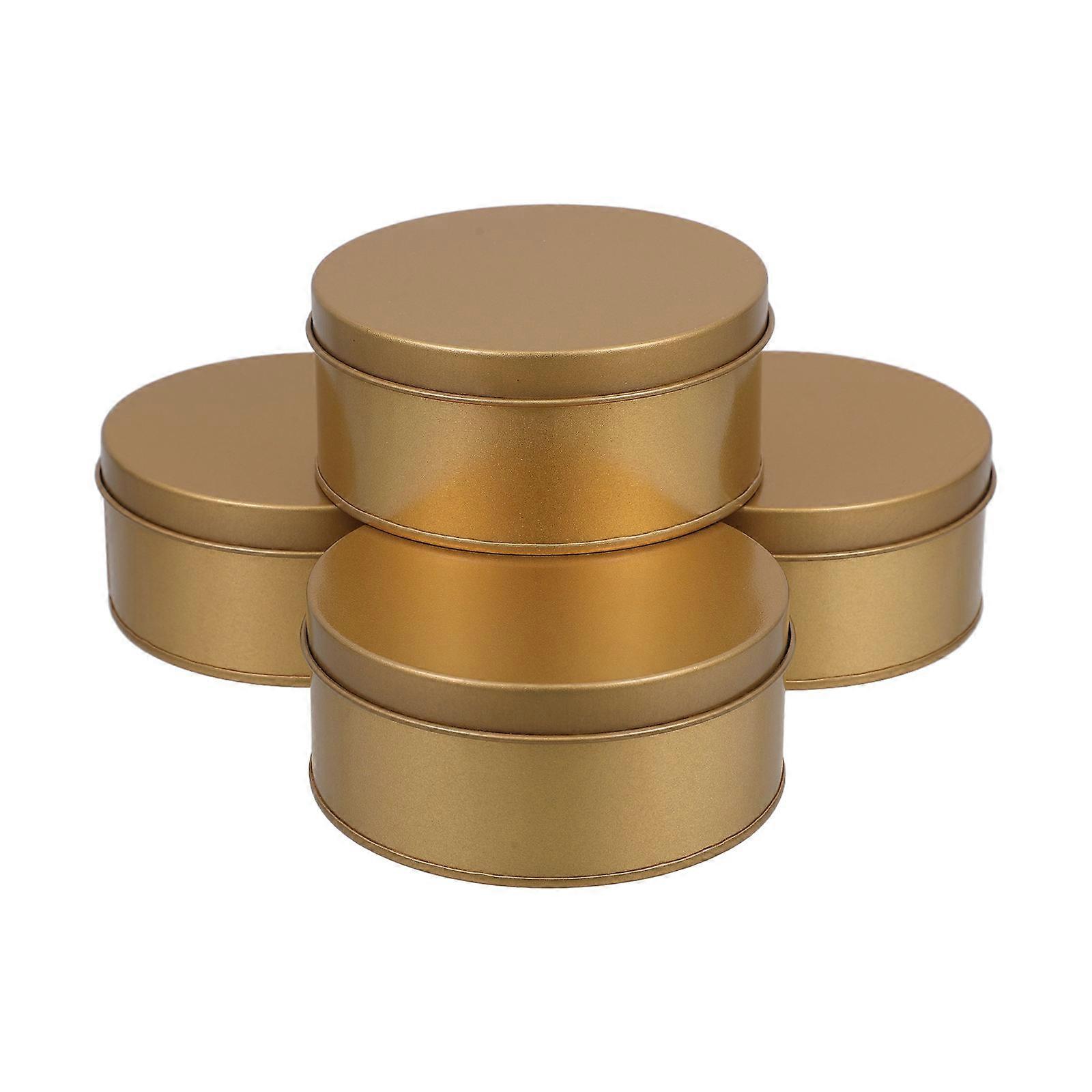 Tinplate Tin Box Large Round Cookie Storage Box with 4Pcs Set