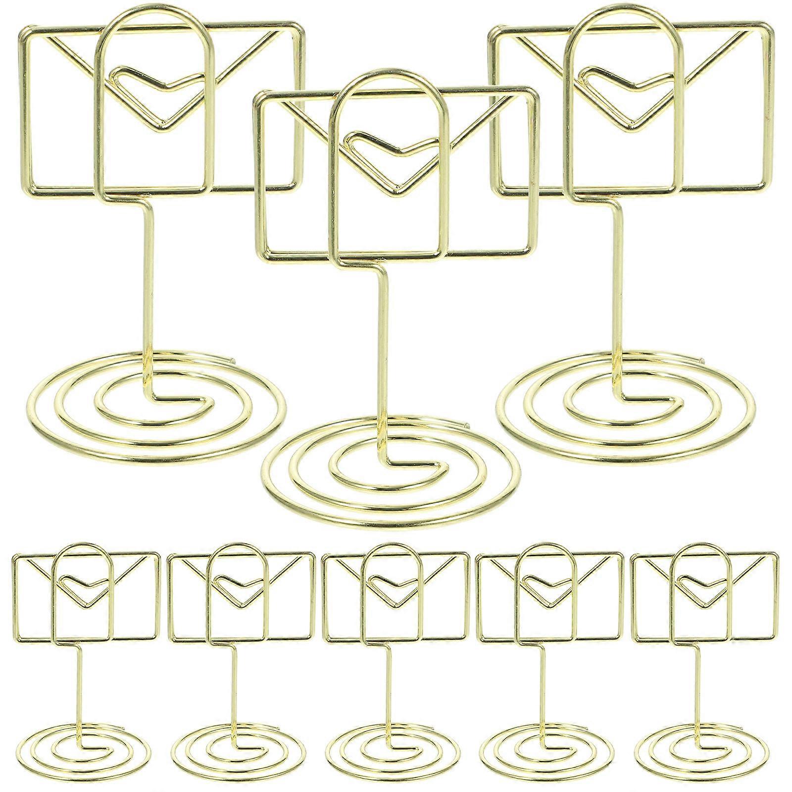 40Pcs Steel Table Number Holders Place Card Holders Envelope Shape Perfect For Weddings Events And Office Set Gold Color
