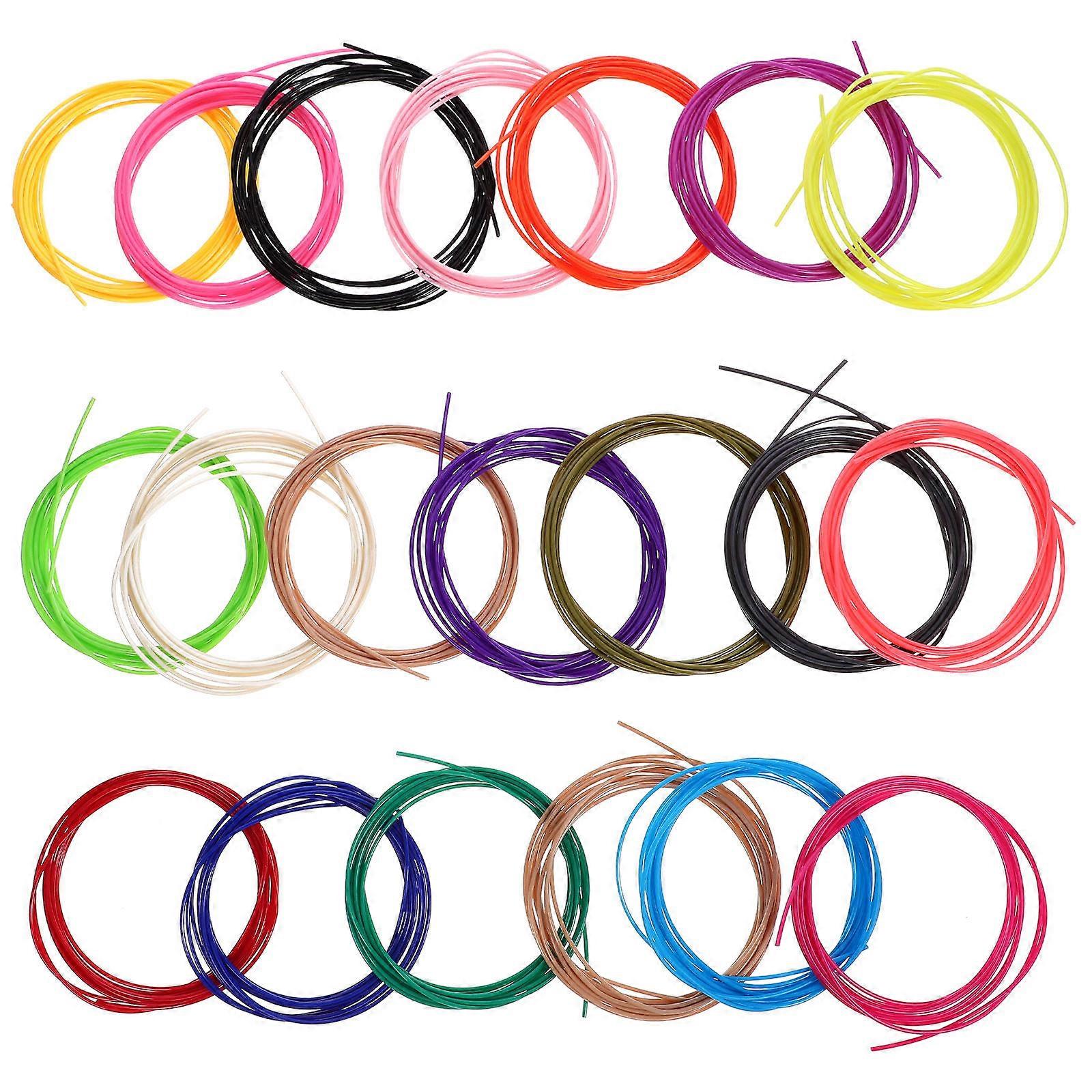 Filament for Printing Use 3D Printer Filament Refills Impact Resistance 9.8 Feet Per Color 20 Rolls