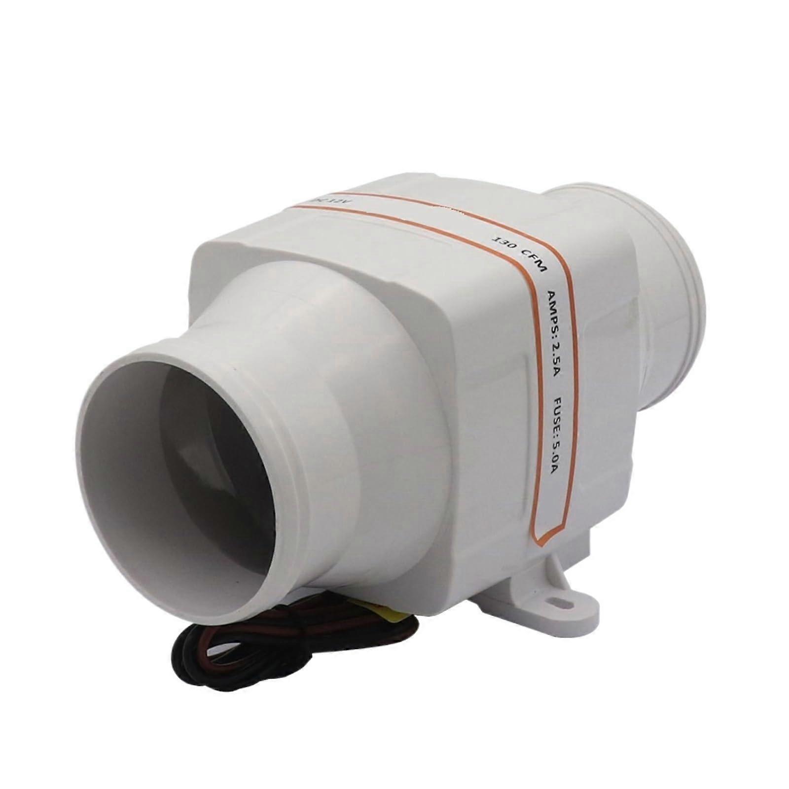 White Marine Bilge Air Blower 24V Low Amp Draw 4 Inch In-Line Fan Quiet Operation for 12V Systems Wide Application