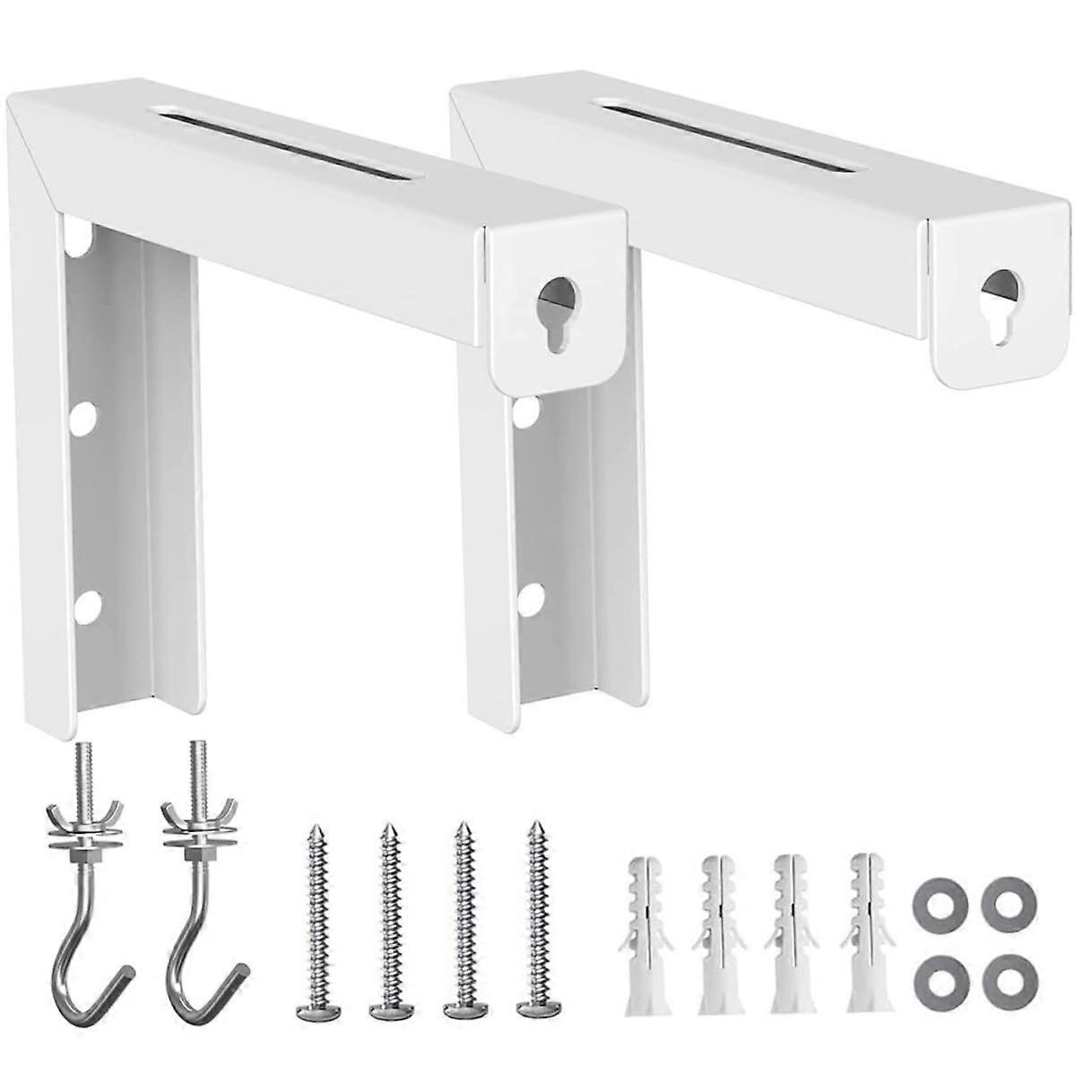 Adjustable Projector Screen Wall Mount Bracket White Steel Ceiling Compatible With Projector Screens Finger Tight Wing