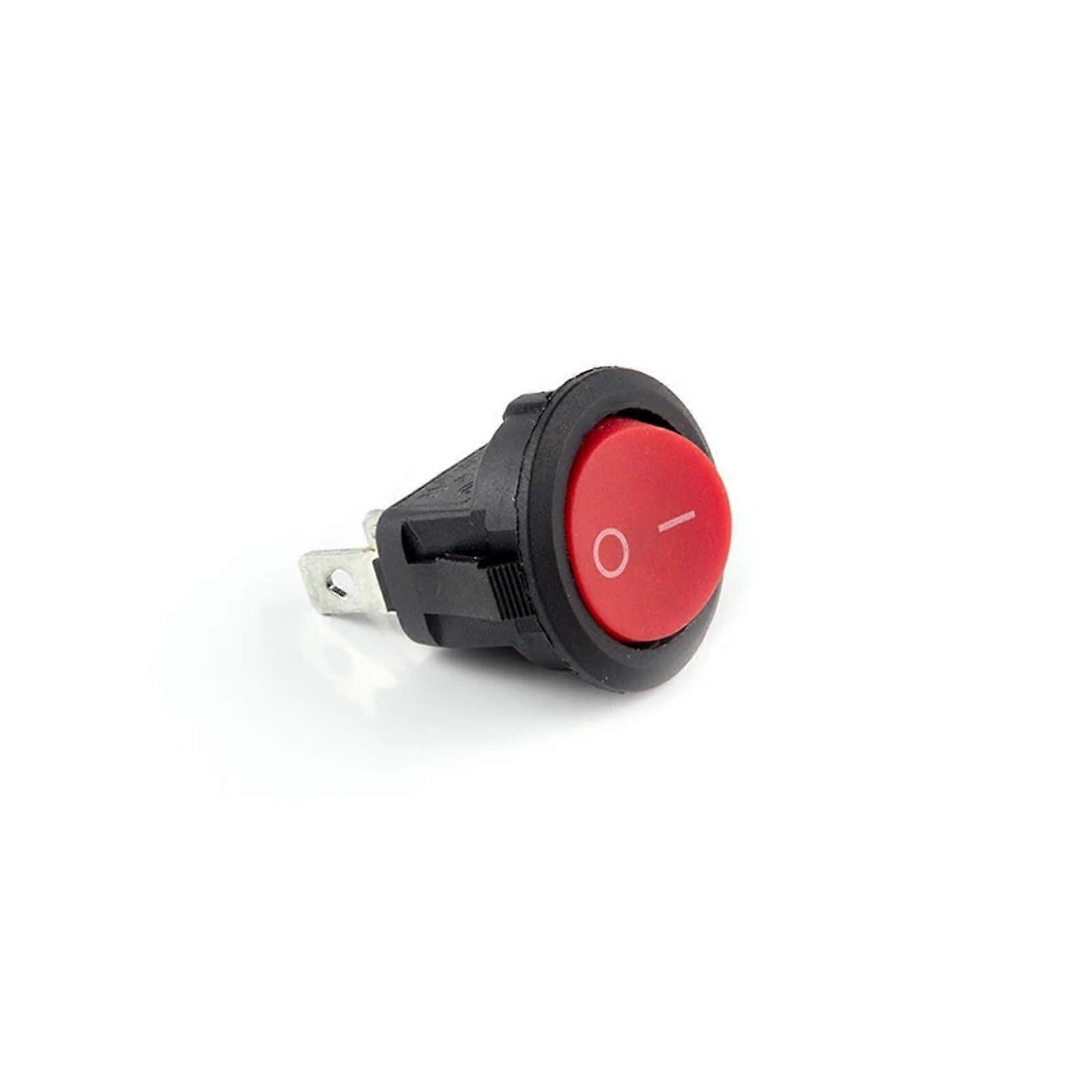 KCD1 20mm Round Rocker Switch SPST OnOffOn 10A/250V SelfLatching Red 2Pin 3Pin