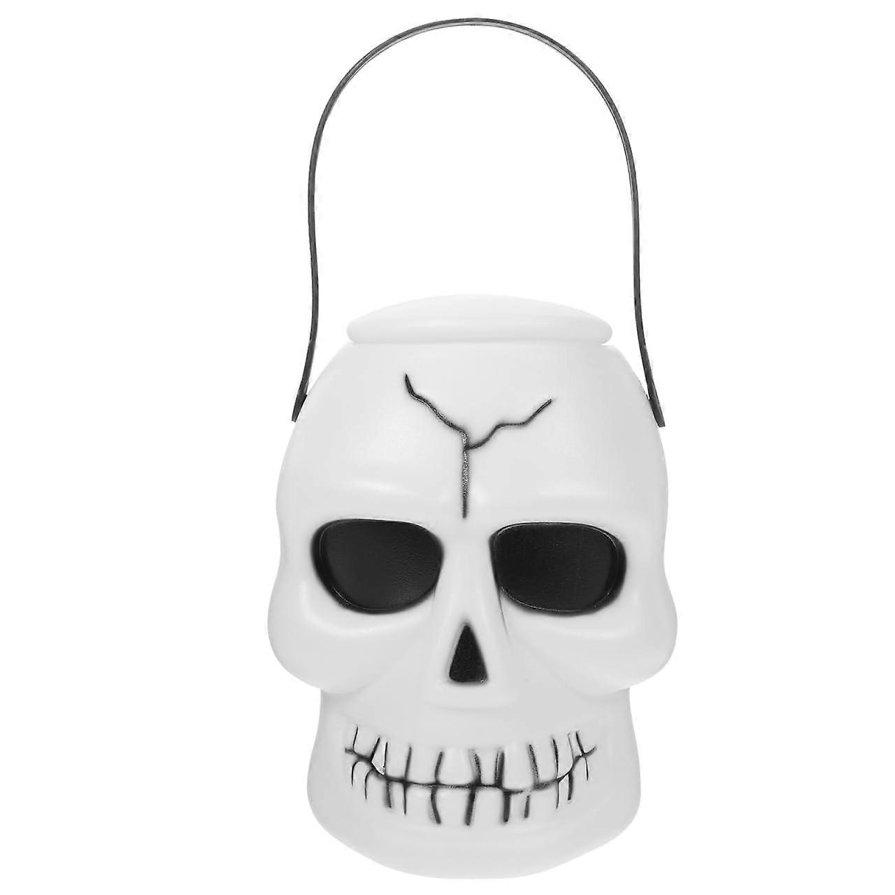 Halloween Candy Bucket Large Skull Head Candy Holder with Handle for Trick or  Party