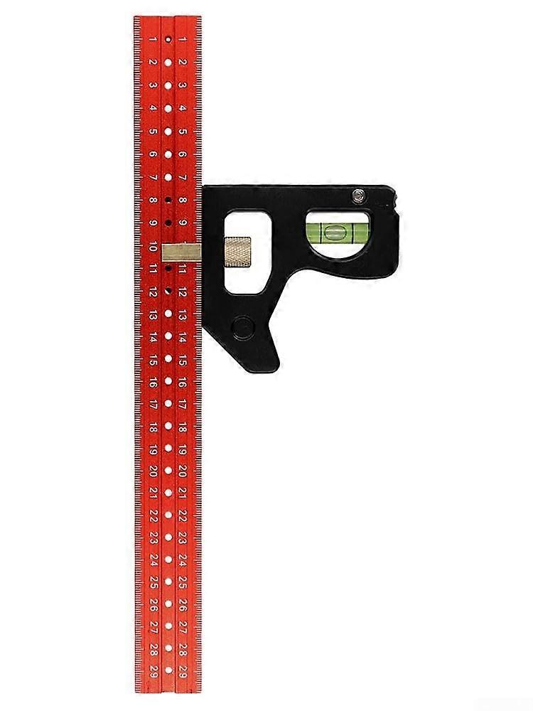600mm Combination Square with Level for Precise Angle Measurement, Adjustable Stainless Steel Carpenter Ruler