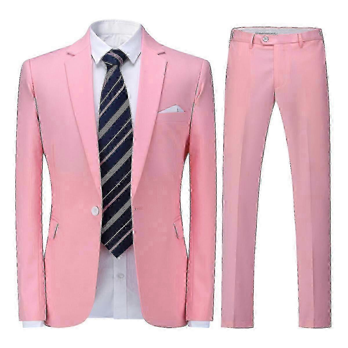 Wedding suit for groom - slim fit 2-piece solid color set