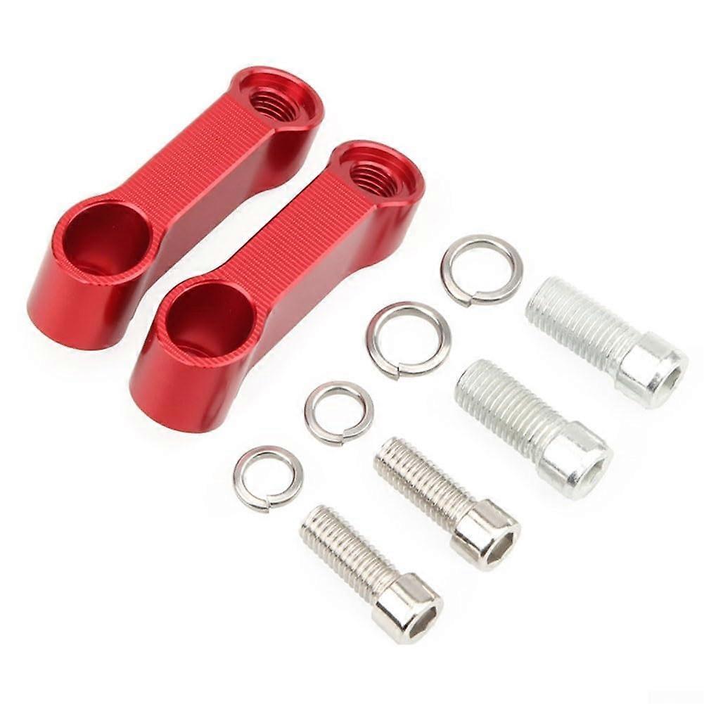 Motorcycle Mirror Extender Bracket Kit, Durable Aluminum, Fits Most Bikes, Red with Screws