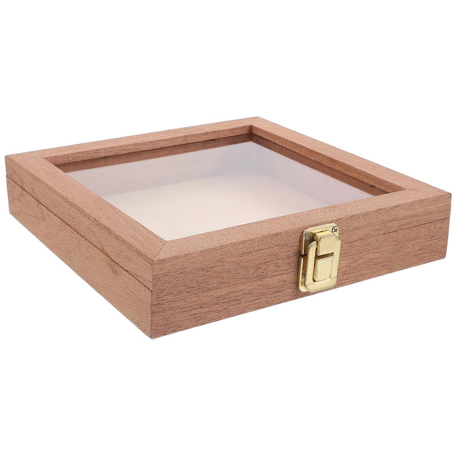 Rustic Wood Container for Keepsake Organization with Square Design