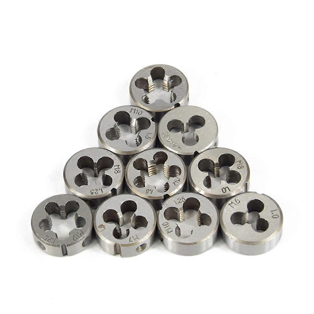 Round Threading Die Wrench Thread Repair Kit Bearing Steel Thread Processing 11Pcs