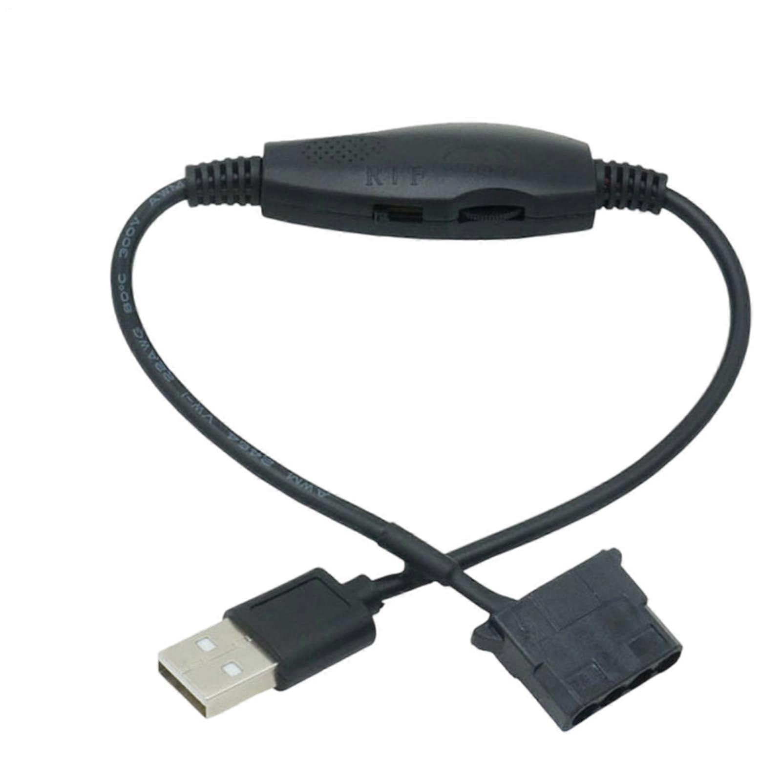 USB Fan Controller with 3Pin/4Pin PWM Connector for PC Cooling and Full Speed Control